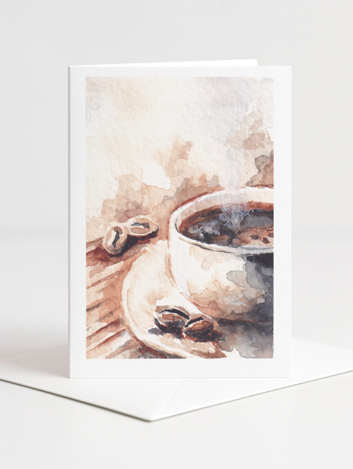 Kort Kaffe -  vikt kort 10,5 x 14,8 cm